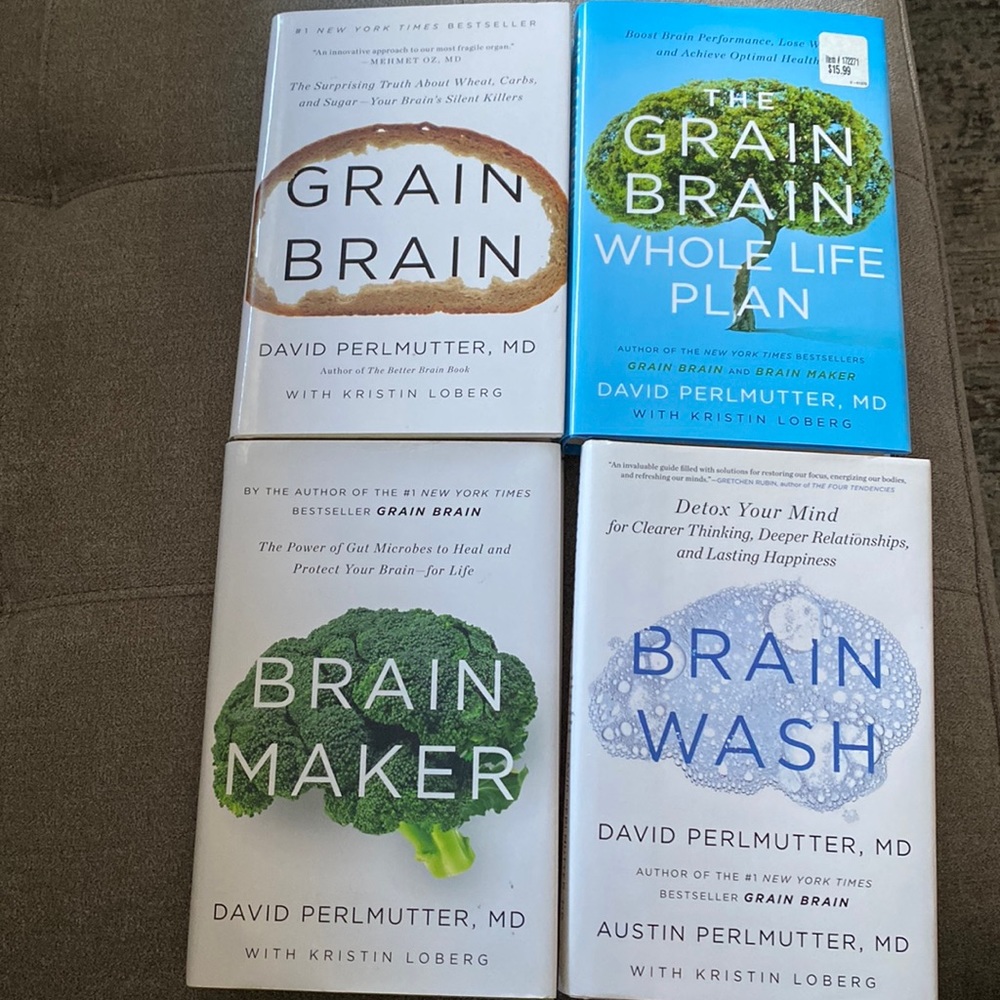 Grain Brain + whole life plan, Brain Maker, & Brain Wash (4) books total